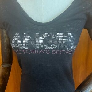 Victoria's Secret Black Tee with Angel Design